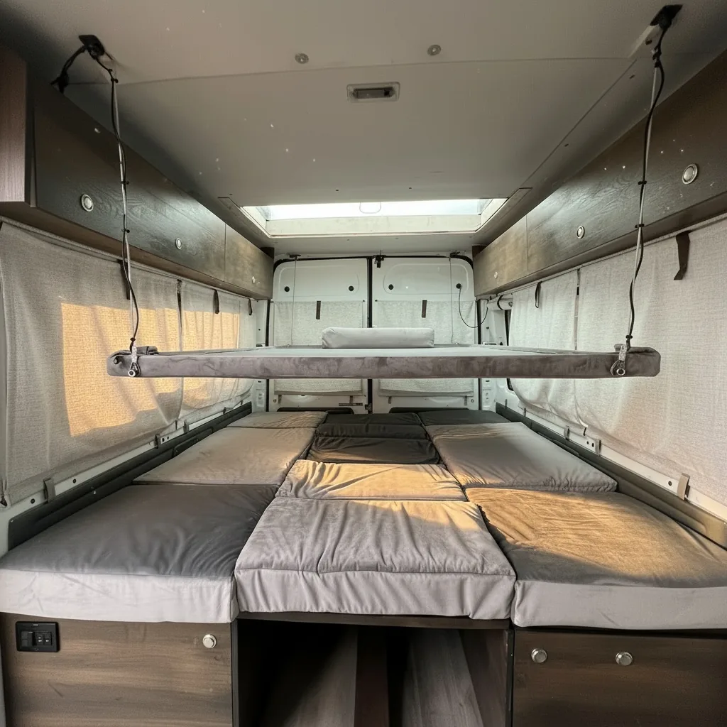 Areeiro campervan sleeping beds configuration