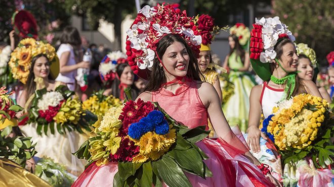 Festa da Flor Madeira Flower Festival parade colorful costumes Funchal