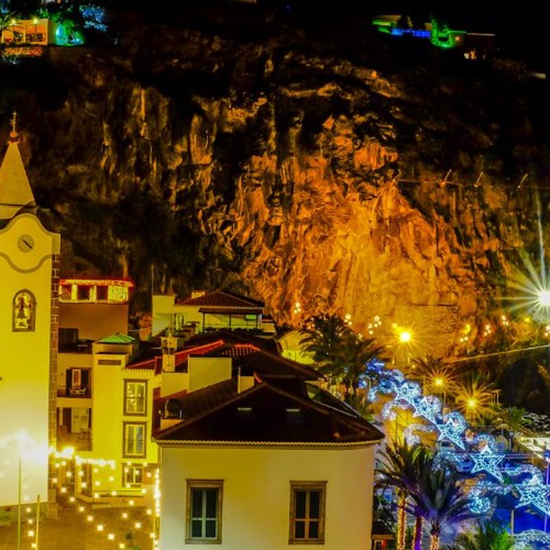 Madeira Dig Music Arts Festival village night lights