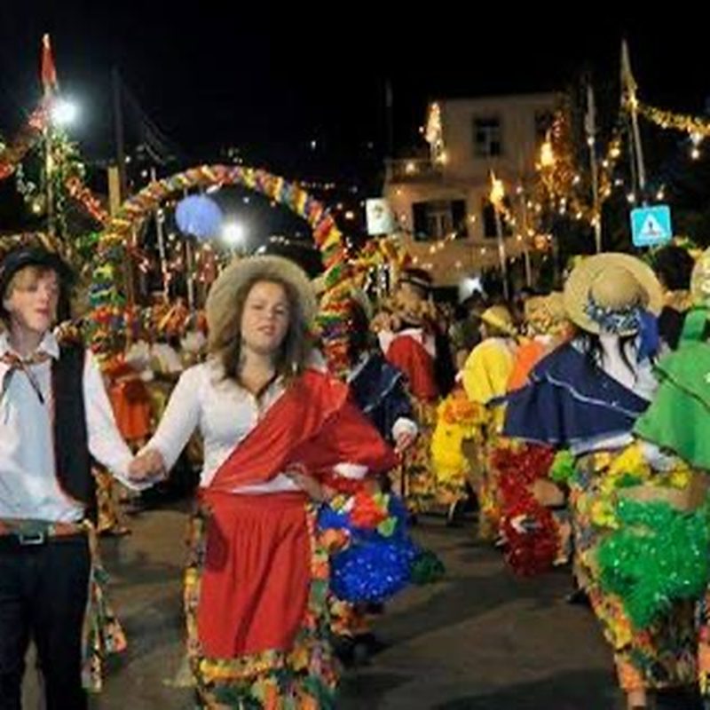 Santo António village arraial festa summer Madeira night lights