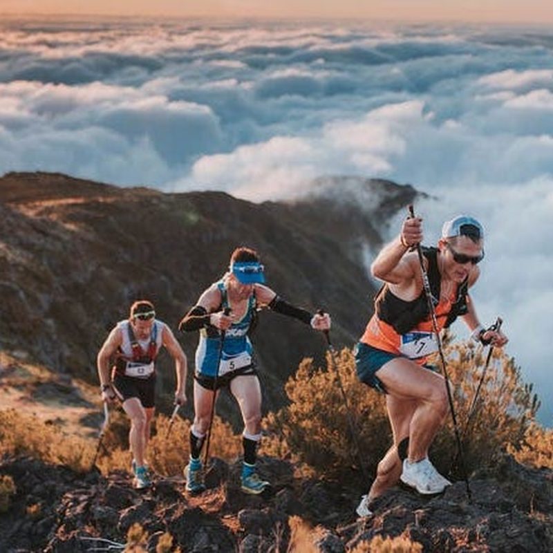 Ultra Skyrunning Madeira Santana mountain clouds runners