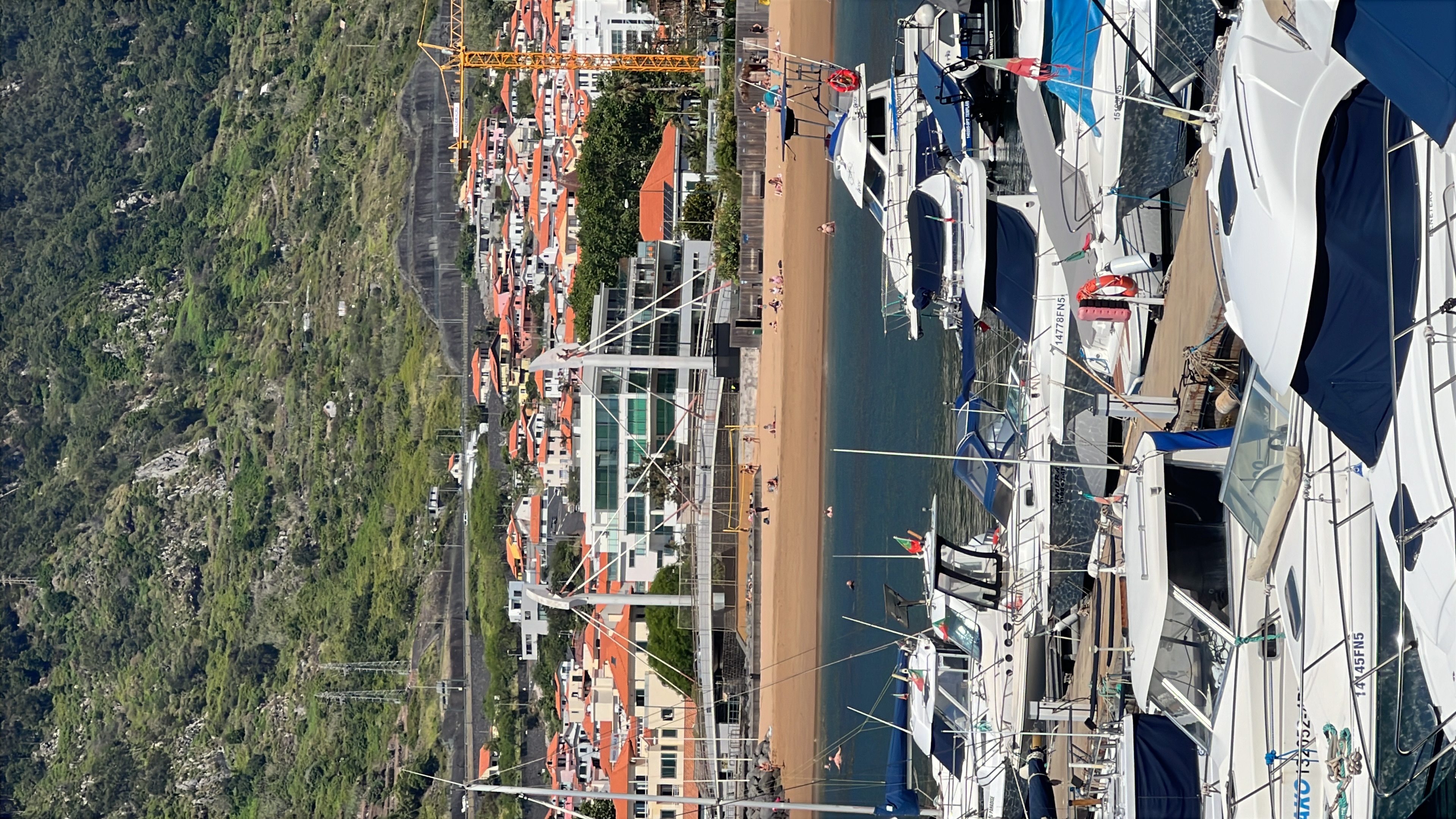 Machico beach and marina view from apartment — Madeira Island