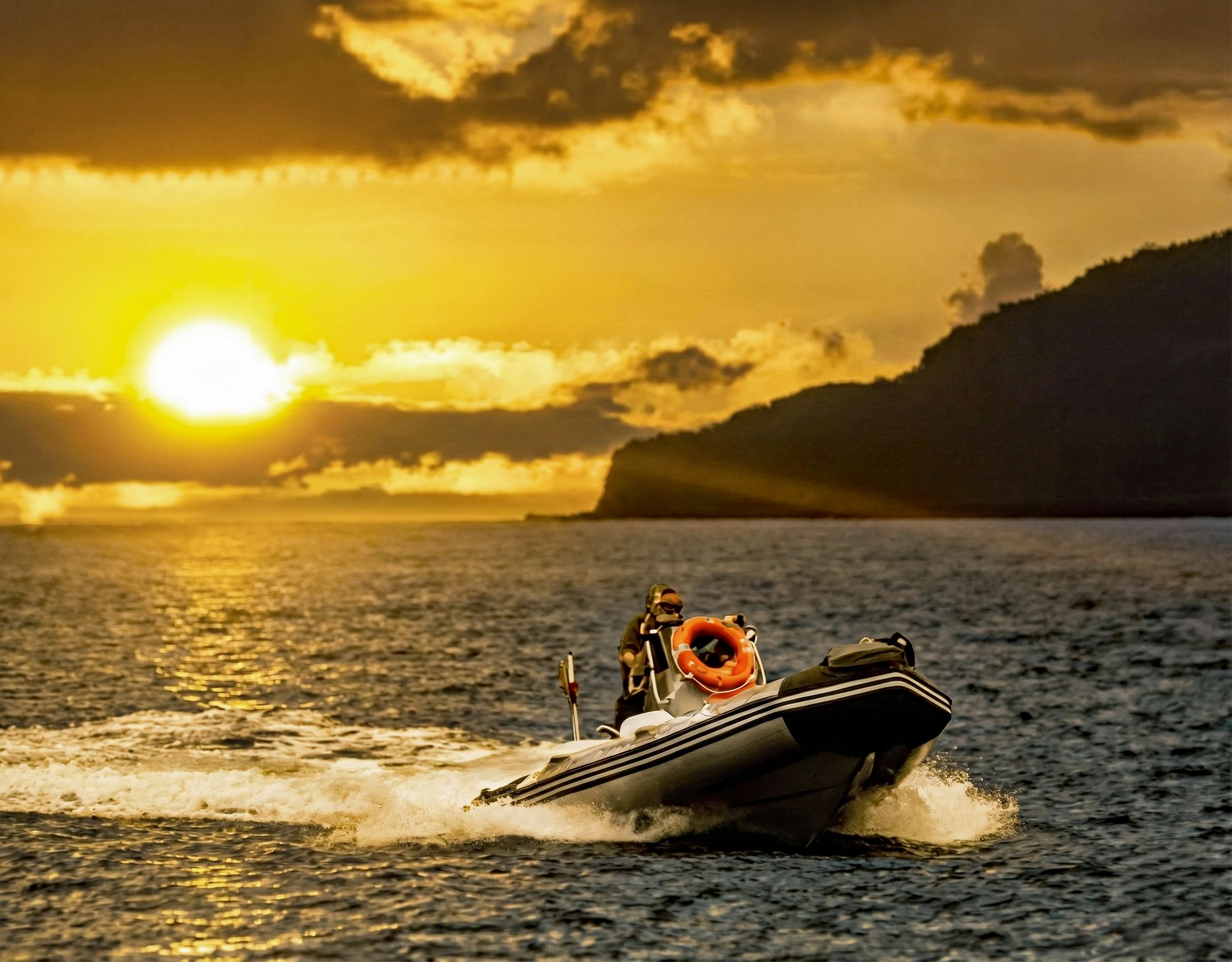 Zodiac boat evening Madeira